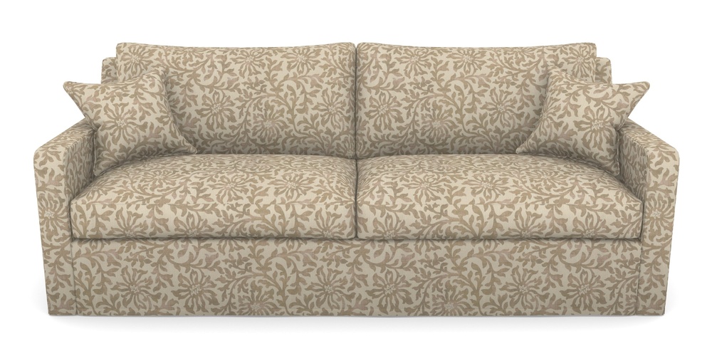 Product photograph of Stopham Sofa Bed 4 Seater Sofa Bed In V A Brompton Collection - Floral Scroll - Assam Tea from Sofas and Stuff Limited