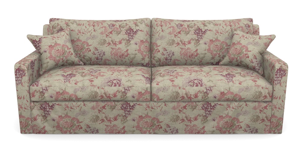 Product photograph of Stopham Sofa Bed 4 Seater Sofa Bed In Floral Linen - Faith Rose Quartz from Sofas and Stuff Limited