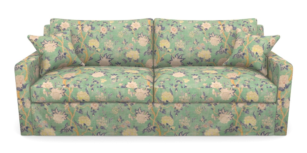 Product photograph of Stopham Sofa Bed 4 Seater Sofa Bed In Floral Linen - Even So Verde from Sofas and Stuff Limited
