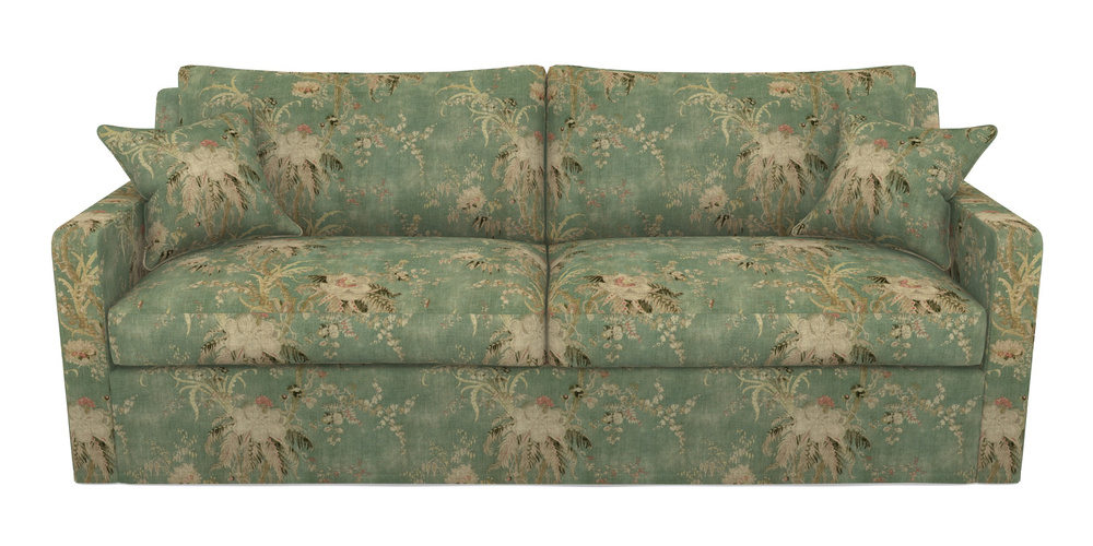 Product photograph of Stopham Sofa Bed 4 Seater Sofa Bed In Floral Linen - Zefferino Emerald from Sofas and Stuff Limited