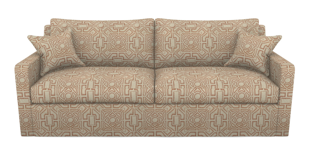 Product photograph of Stopham Sofa Bed 4 Seater Sofa Bed In Rhs Collection - Large Knot Garden Linen - Terracotta from Sofas and Stuff Limited