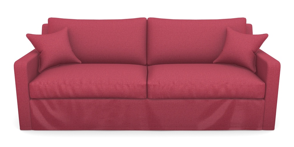 Product photograph of Stopham Sofa Bed 4 Seater Sofa Bed In Plain Linen Cotton - Raspberry Jam from Sofas and Stuff Limited