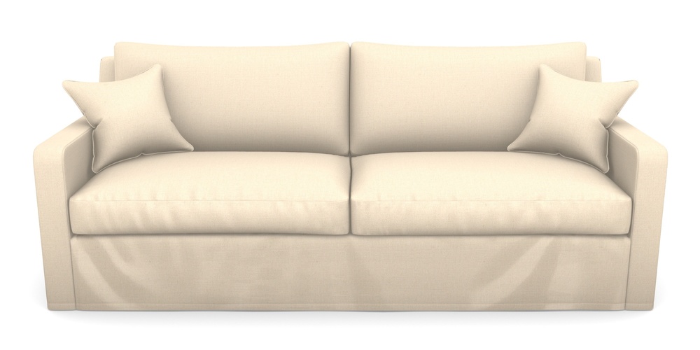 Product photograph of Stopham Sofa Bed 4 Seater Sofa Bed In Plain Linen Cotton - Rice Pudding from Sofas and Stuff Limited