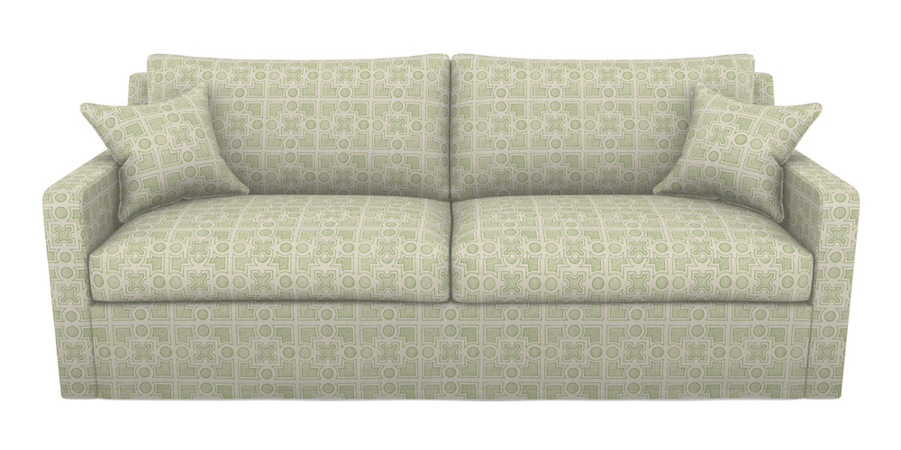 Product photograph of Stopham Sofa Bed 4 Seater Sofa Bed In Rhs Collection - Small Knot Garden Cotton Weave - Green from Sofas and Stuff Limited