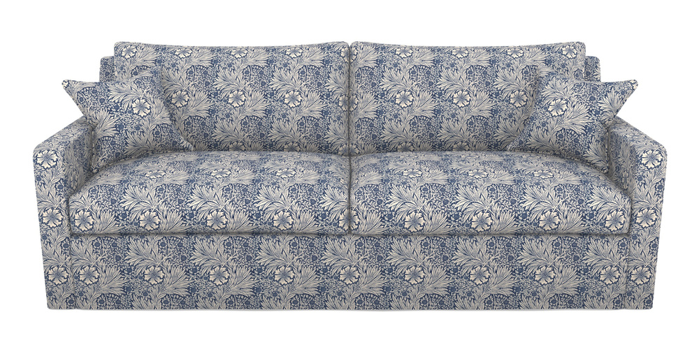 Product photograph of Stopham Sofa Bed 4 Seater Sofa Bed In William Morris Collection - Marigold - Indigo Linen from Sofas and Stuff Limited