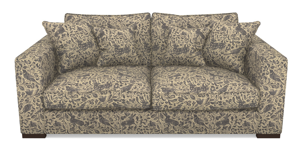 Product photograph of Stourhead 3 Seater Sofa In V A Drawn From Nature - Bird And Rabbit - Navy from Sofas and Stuff Limited