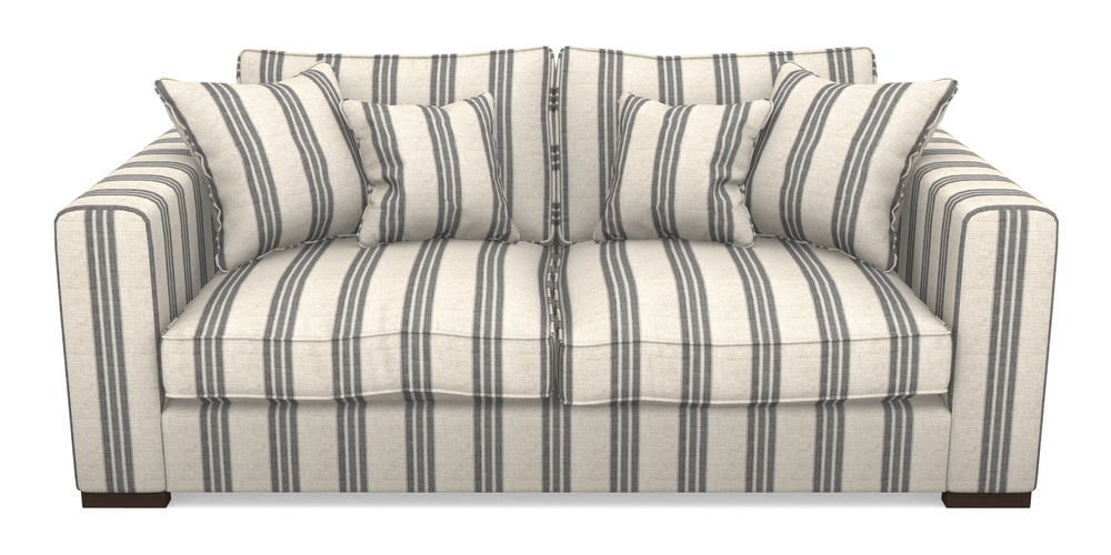 Product photograph of Stourhead 3 Seater Sofa In Cloth 18 Stripes - Bengal - Bible Black from Sofas and Stuff Limited