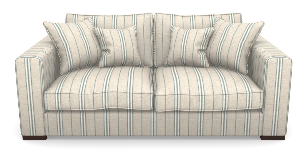 Product photograph of Stourhead 3 Seater Sofa In Cloth 18 Stripes - Regimental - Basil from Sofas and Stuff Limited