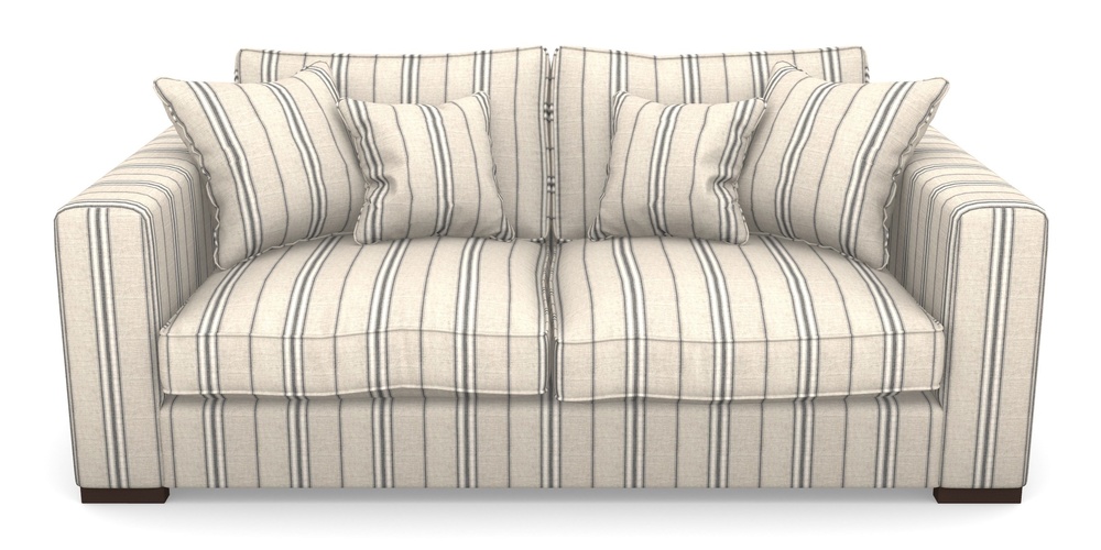 Product photograph of Stourhead 3 Seater Sofa In Cloth 18 Stripes - Regimental - Bible Black from Sofas and Stuff Limited