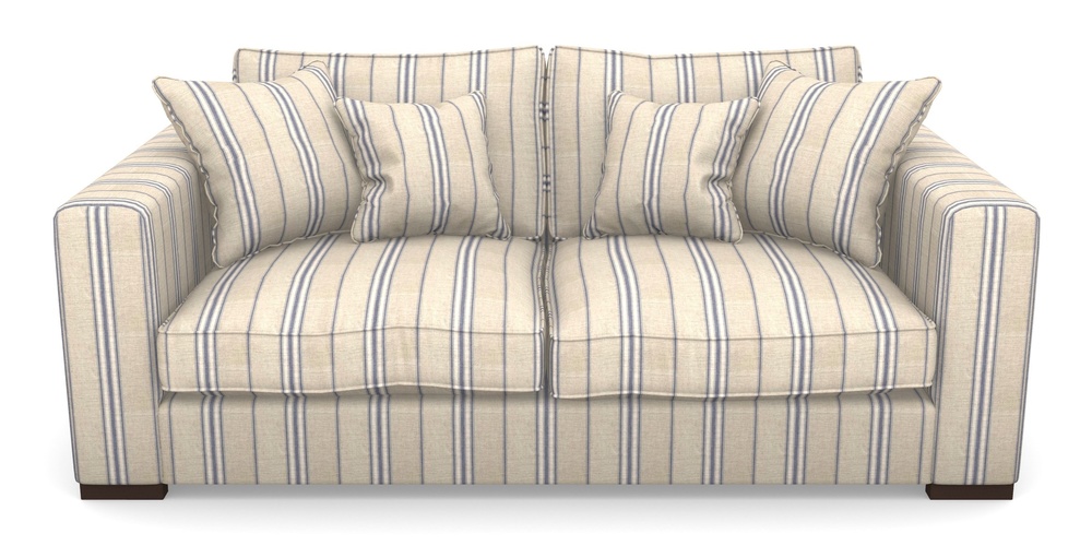 Product photograph of Stourhead 3 Seater Sofa In Cloth 18 Stripes - Regimental - Indigo from Sofas and Stuff Limited