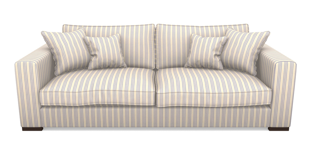 Product photograph of Stourhead 4 Seater Sofa In Cloth 22 - Racing Stripes Ayr - Blueberry from Sofas and Stuff Limited