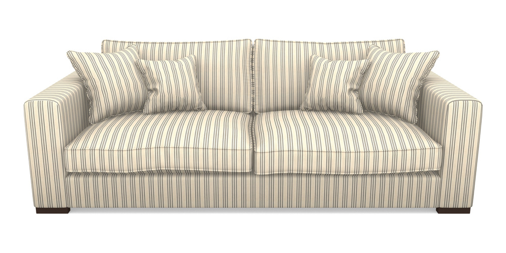 Product photograph of Stourhead 4 Seater Sofa In Cloth 22 - Racing Stripes Ayr - Charcoal from Sofas and Stuff Limited