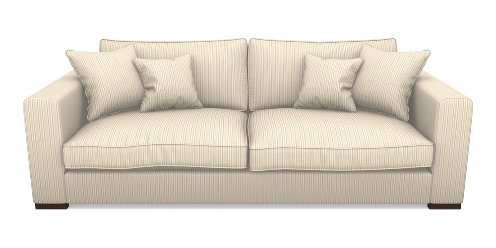 Product photograph of Stourhead 4 Seater Sofa In Cloth 22 - Racing Stripes Ayr - Dove from Sofas and Stuff Limited