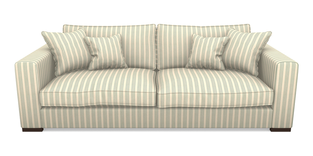 Product photograph of Stourhead 4 Seater Sofa In Cloth 22 - Racing Stripes Ayr - Mint from Sofas and Stuff Limited