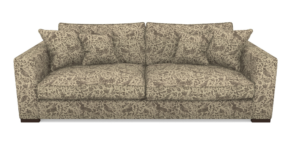 Product photograph of Stourhead 4 Seater Sofa In V A Drawn From Nature - Bird And Rabbit - Brown from Sofas and Stuff Limited