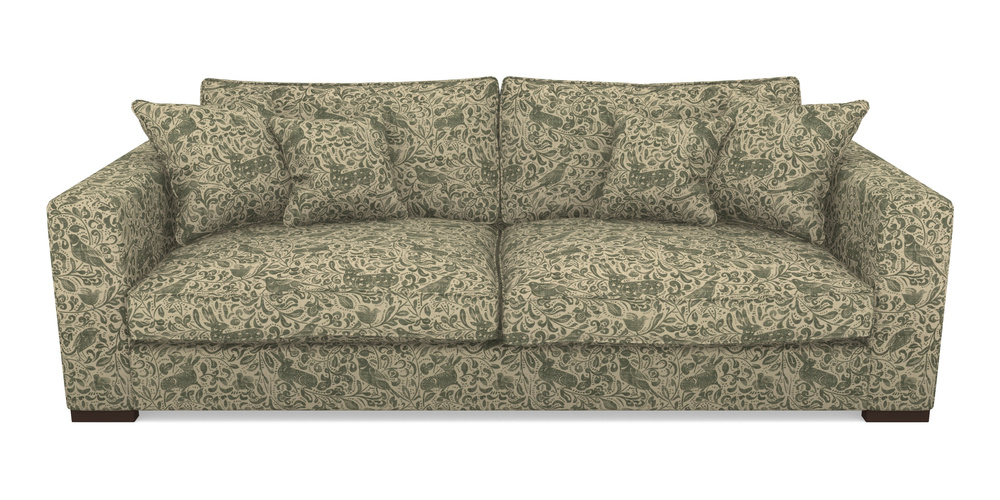 Product photograph of Stourhead 4 Seater Sofa In V A Drawn From Nature - Bird And Rabbit - Dark Green from Sofas and Stuff Limited