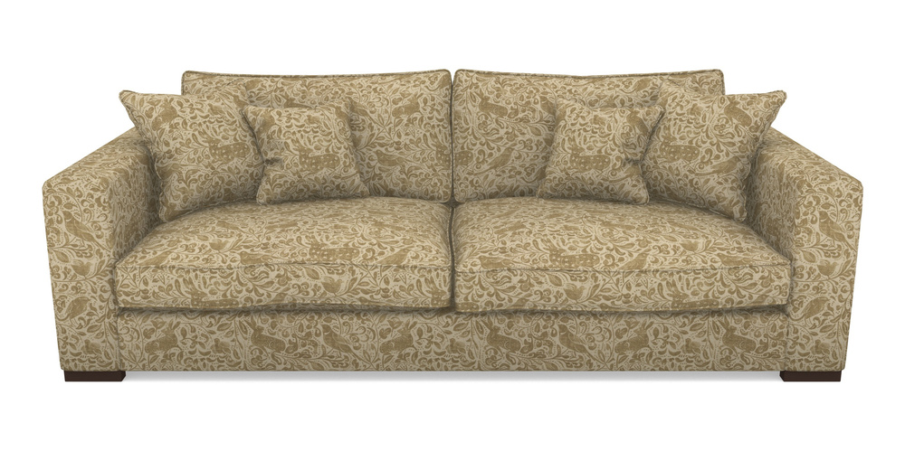 Product photograph of Stourhead 4 Seater Sofa In V A Drawn From Nature - Bird And Rabbit - Gold from Sofas and Stuff Limited