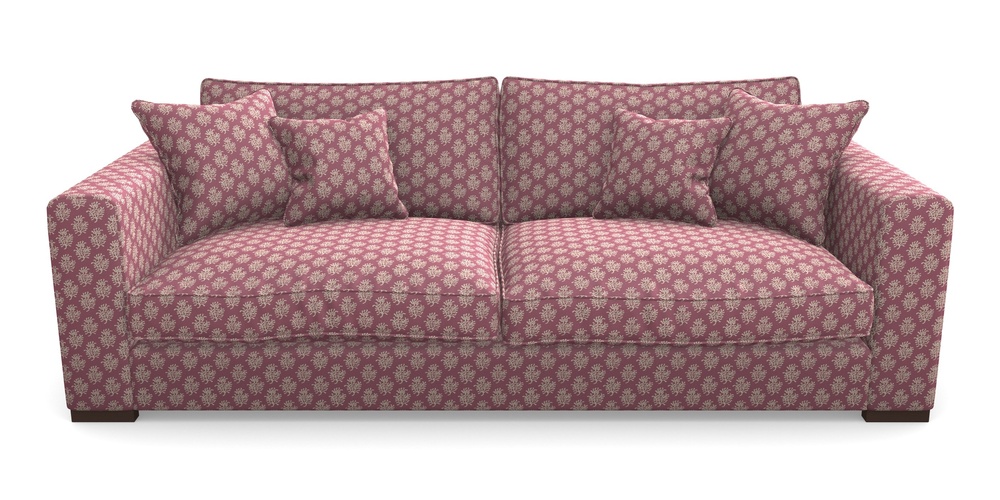 Product photograph of Stourhead 4 Seater Sofa In Cloth 21 - Coral 1 - Cassis from Sofas and Stuff Limited