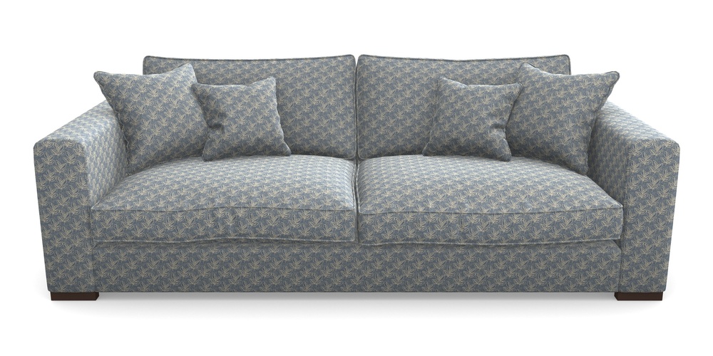 Product photograph of Stourhead 4 Seater Sofa In Cloth 21 - Decorative Leaf - Bilberry from Sofas and Stuff Limited