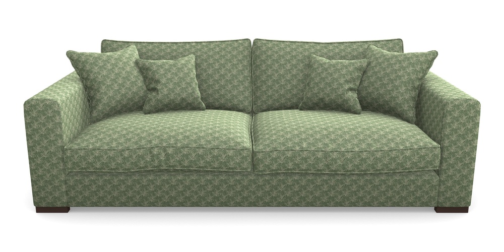 Product photograph of Stourhead 4 Seater Sofa In Cloth 21 - Decorative Leaf - Forest from Sofas and Stuff Limited