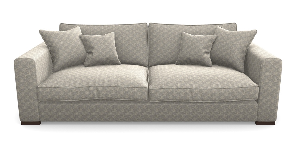 Product photograph of Stourhead 4 Seater Sofa In Cloth 21 - Decorative Leaf - Magnesium from Sofas and Stuff Limited