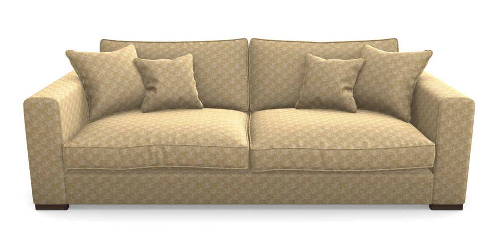 Product photograph of Stourhead 4 Seater Sofa In Cloth 21 - Decorative Leaf - Quince from Sofas and Stuff Limited