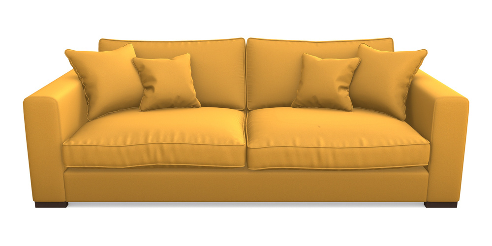 Product photograph of Stourhead 4 Seater Sofa In Clever Glossy Velvet - Fools Gold from Sofas and Stuff Limited