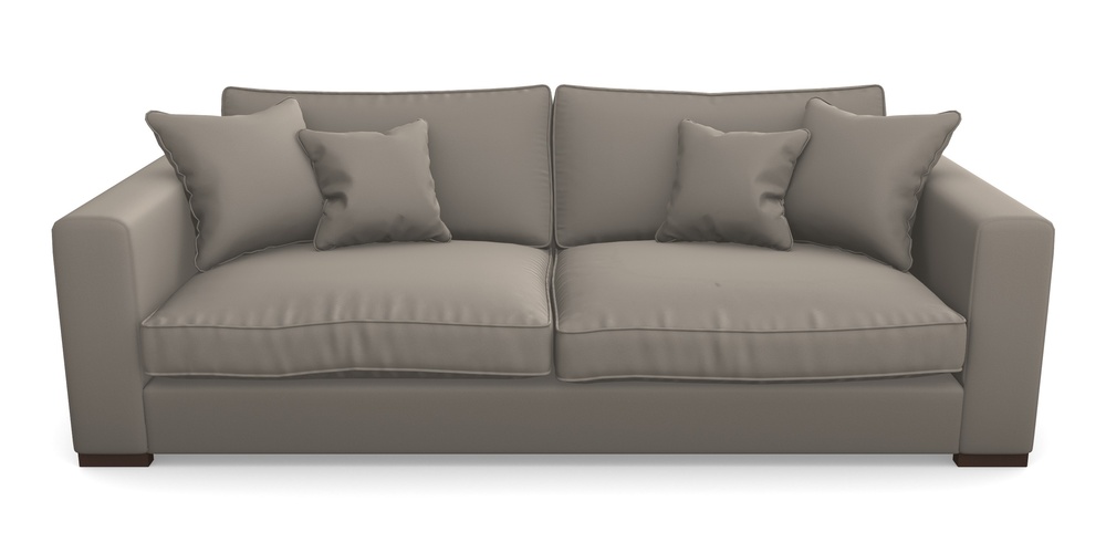 Product photograph of Stourhead 4 Seater Sofa In Clever Glossy Velvet - Mole from Sofas and Stuff Limited