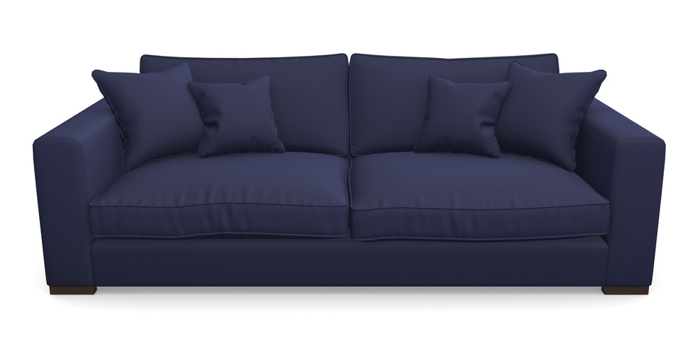 Product photograph of Stourhead 4 Seater Sofa In Clever Glossy Velvet - Navy from Sofas and Stuff Limited