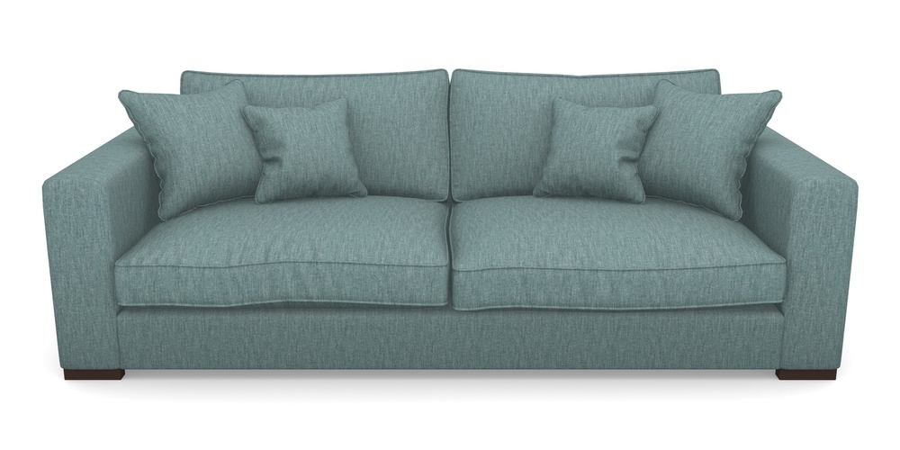 Product photograph of Stourhead 4 Seater Sofa In Clever Cotton Mix - Teal from Sofas and Stuff Limited