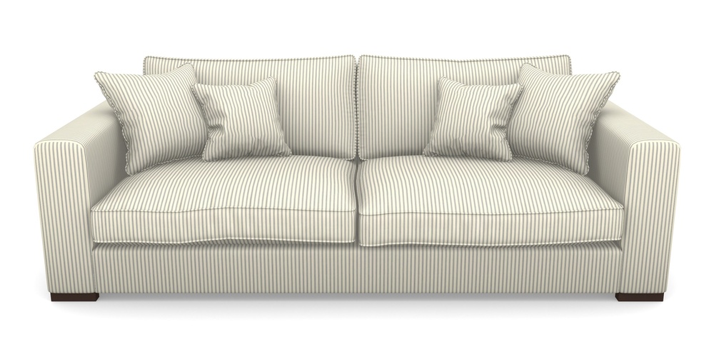 Product photograph of Stourhead 4 Seater Sofa In Cotton Stripe - Airforce from Sofas and Stuff Limited