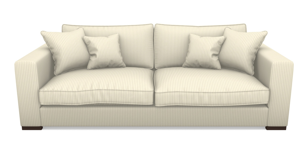 Product photograph of Stourhead 4 Seater Sofa In Cotton Stripe - Grey from Sofas and Stuff Limited