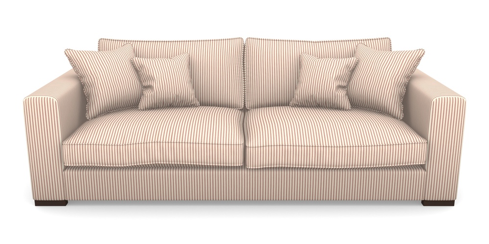 Product photograph of Stourhead 4 Seater Sofa In Cotton Stripe - Peony from Sofas and Stuff Limited