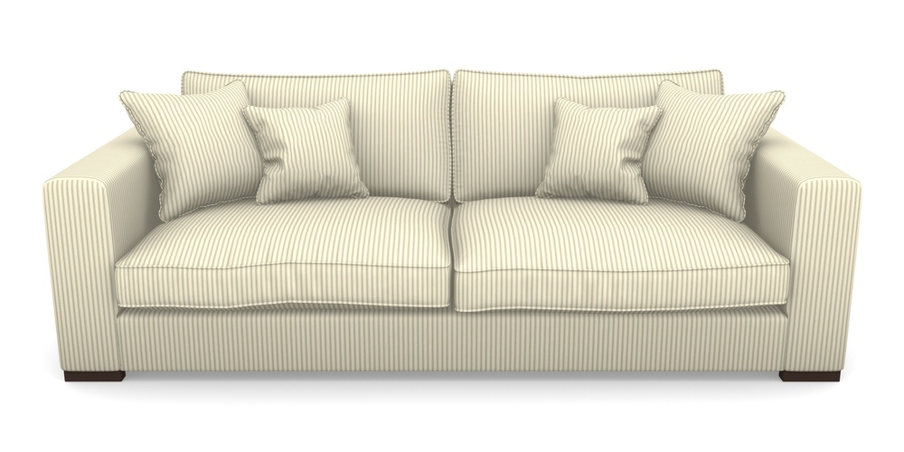 Product photograph of Stourhead 4 Seater Sofa In Cotton Stripe - Sage from Sofas and Stuff Limited