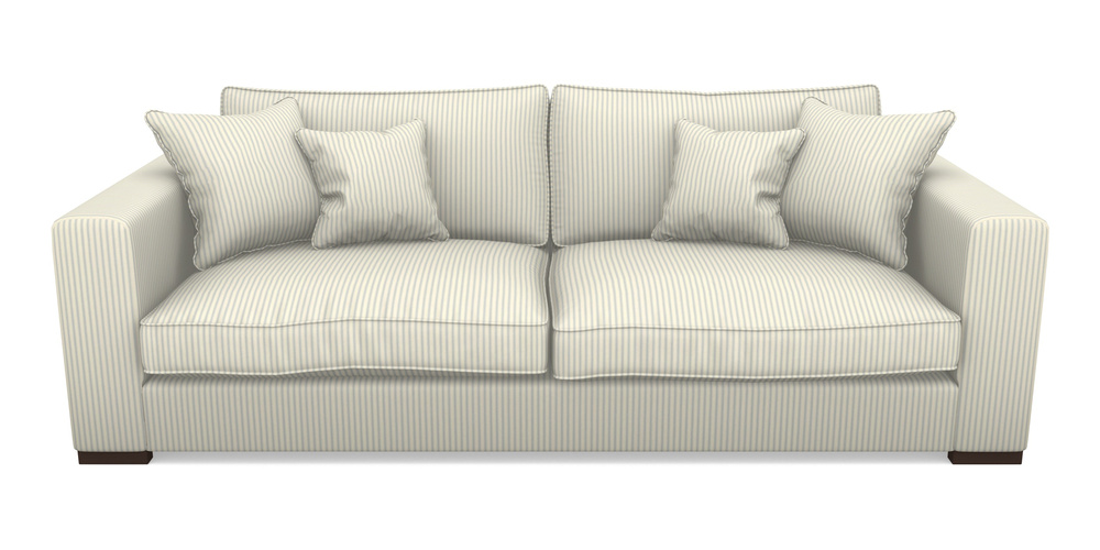 Product photograph of Stourhead 4 Seater Sofa In Cotton Stripe - Sky from Sofas and Stuff Limited
