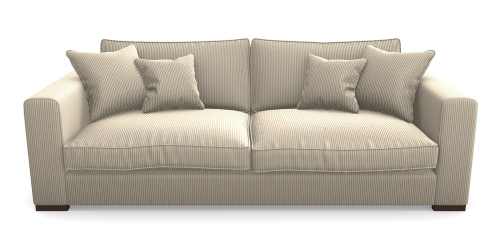 Product photograph of Stourhead 4 Seater Sofa In Cloth 21 - Simple Stripe - Beech from Sofas and Stuff Limited