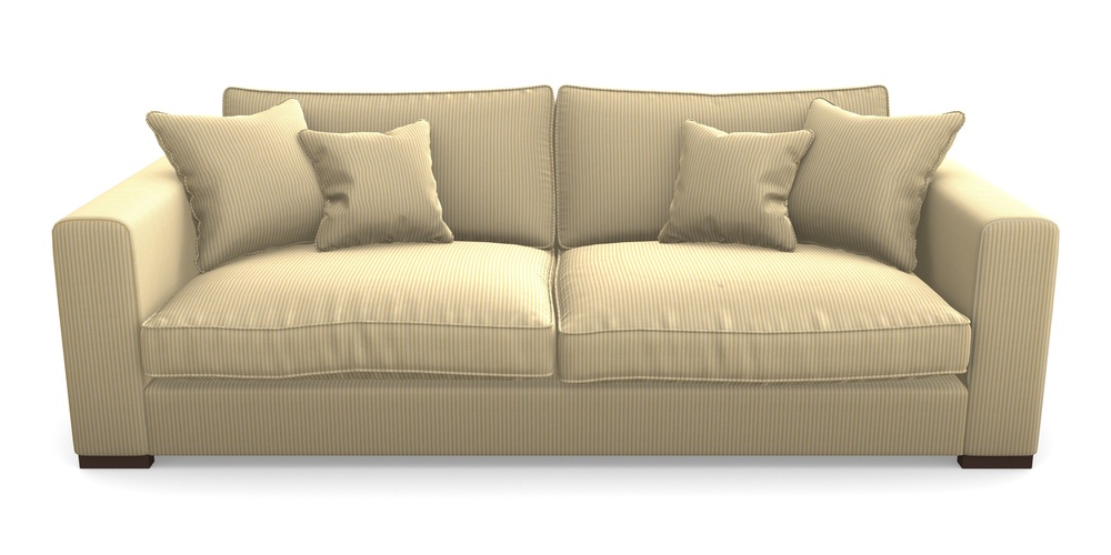 Product photograph of Stourhead 4 Seater Sofa In Cloth 21 - Simple Stripe - Canary from Sofas and Stuff Limited