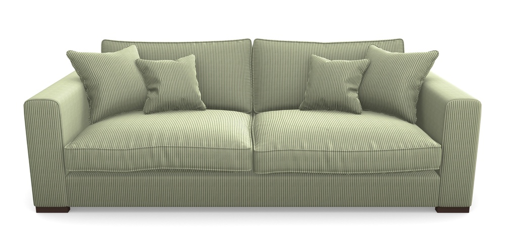 Product photograph of Stourhead 4 Seater Sofa In Cloth 21 - Simple Stripe - Forest from Sofas and Stuff Limited