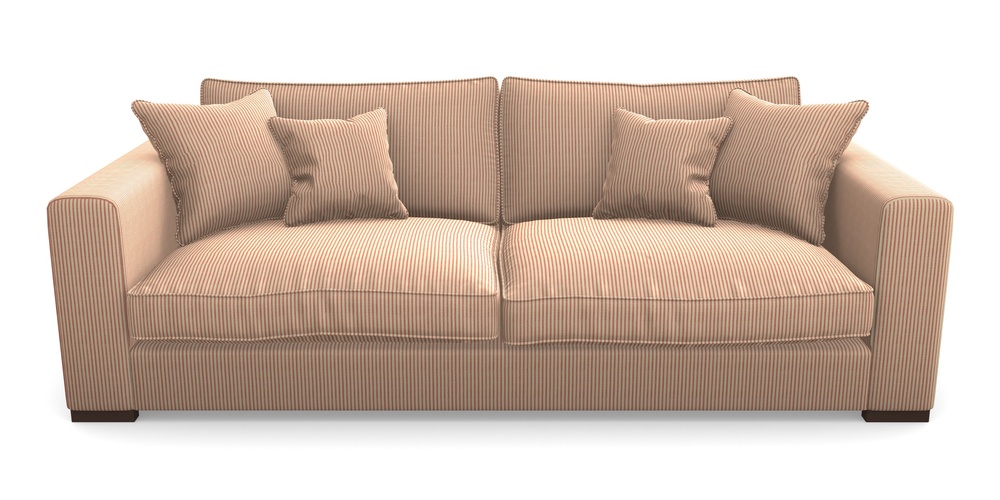 Product photograph of Stourhead 4 Seater Sofa In Cloth 21 - Simple Stripe - Ginger Snap from Sofas and Stuff Limited