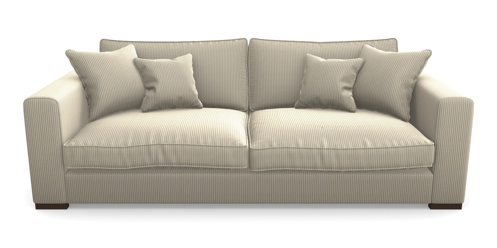 Product photograph of Stourhead 4 Seater Sofa In Cloth 21 - Simple Stripe - Magnesium from Sofas and Stuff Limited