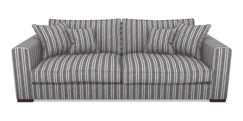 Product photograph of Stourhead 4 Seater Sofa In Cloth 22 - Barcode - Deep Water from Sofas and Stuff Limited