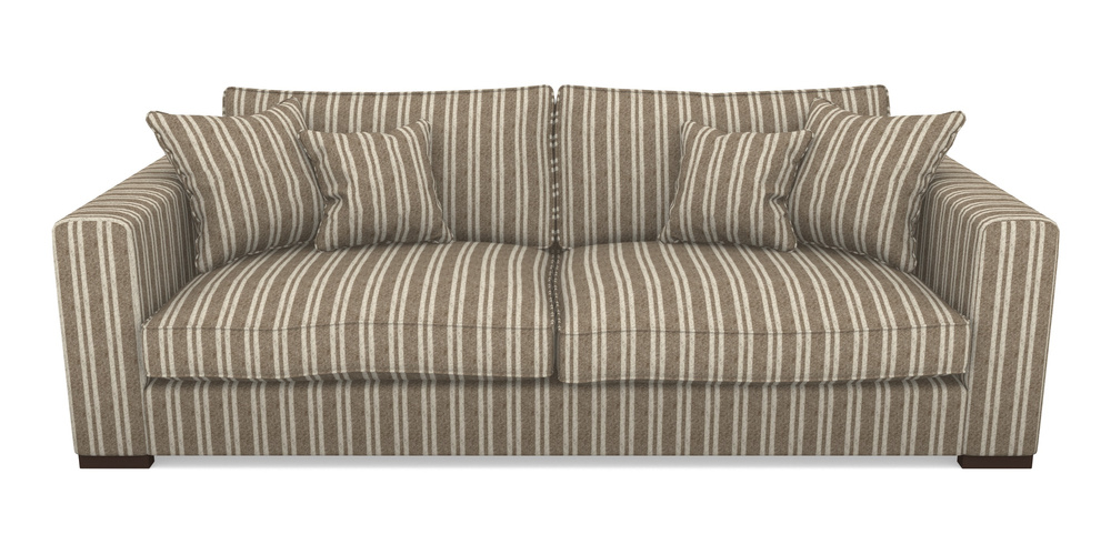 Product photograph of Stourhead 4 Seater Sofa In Cloth 22 - Barcode - Peat from Sofas and Stuff Limited