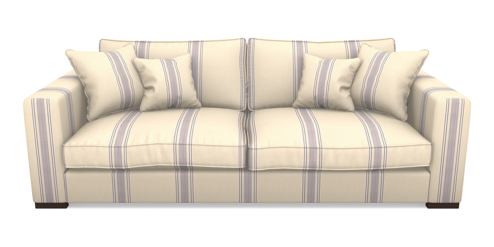 Product photograph of Stourhead 4 Seater Sofa In Cloth 22 - Racing Stripes Cheltenham - Blueberry from Sofas and Stuff Limited