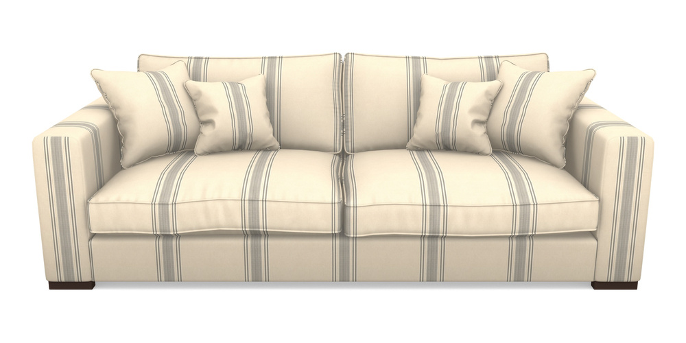 Product photograph of Stourhead 4 Seater Sofa In Cloth 22 - Racing Stripes Cheltenham - Charcoal from Sofas and Stuff Limited