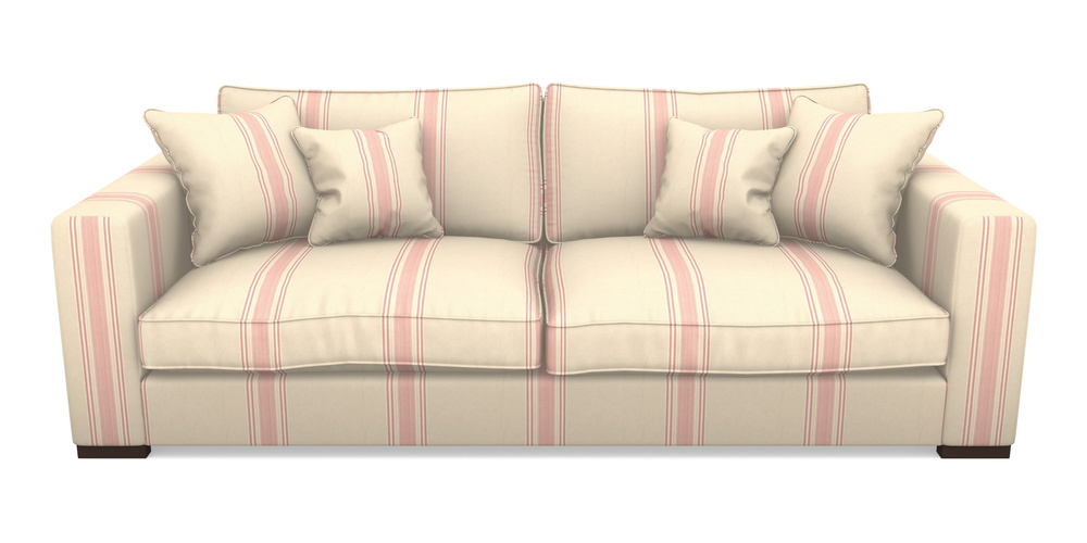 Product photograph of Stourhead 4 Seater Sofa In Cloth 22 - Racing Stripes Cheltenham - Cherry from Sofas and Stuff Limited