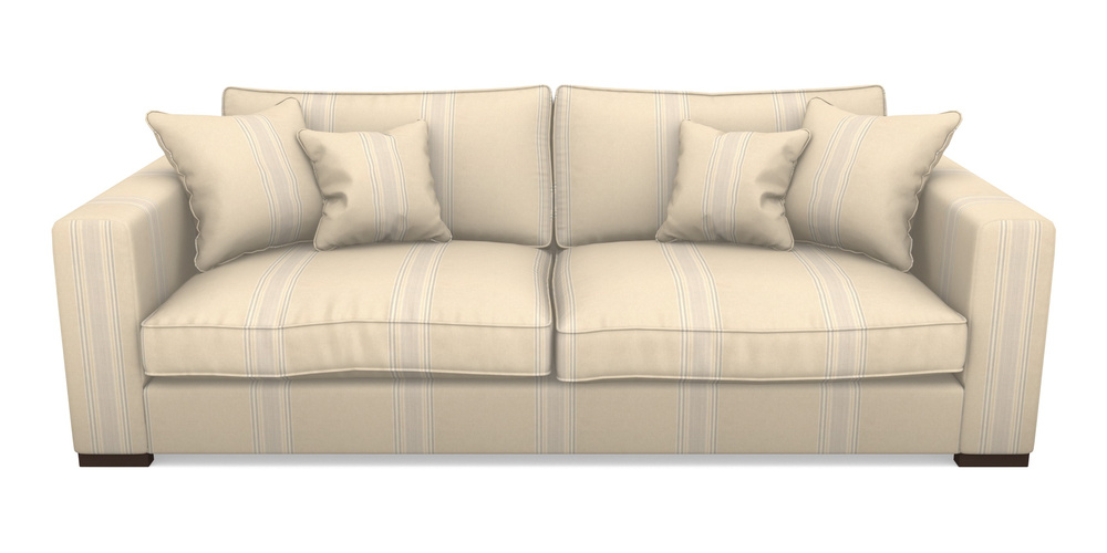 Product photograph of Stourhead 4 Seater Sofa In Cloth 22 - Racing Stripes Cheltenham - Dove from Sofas and Stuff Limited