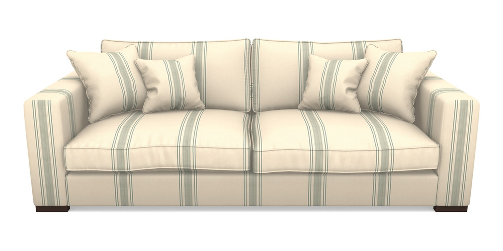 Product photograph of Stourhead 4 Seater Sofa In Cloth 22 - Racing Stripes Cheltenham - Mint from Sofas and Stuff Limited