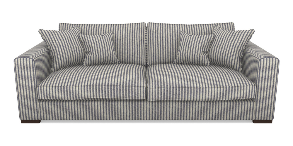 Product photograph of Stourhead 4 Seater Sofa In Cloth 22 - Pinstripe - Deep Water from Sofas and Stuff Limited