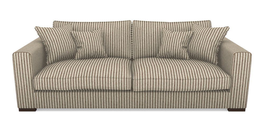 Product photograph of Stourhead 4 Seater Sofa In Cloth 22 - Pinstripe - Peat from Sofas and Stuff Limited