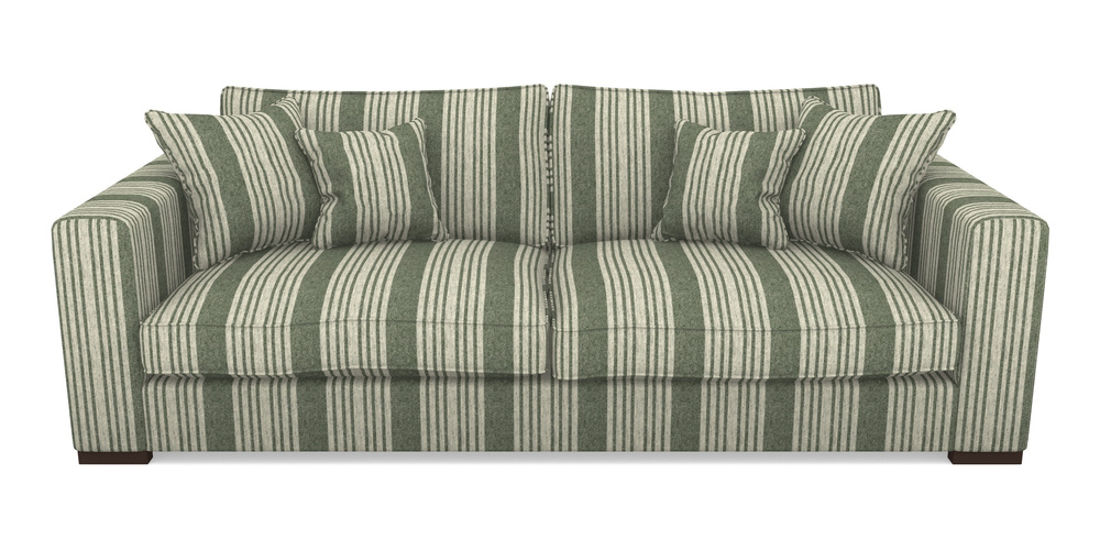 Product photograph of Stourhead 4 Seater Sofa In Cloth 22 - Bayadere - Courgette from Sofas and Stuff Limited